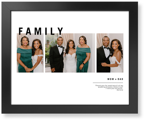 Modern and Minimal Family Art Print, Black, White, Signature Card Stock, 16x20