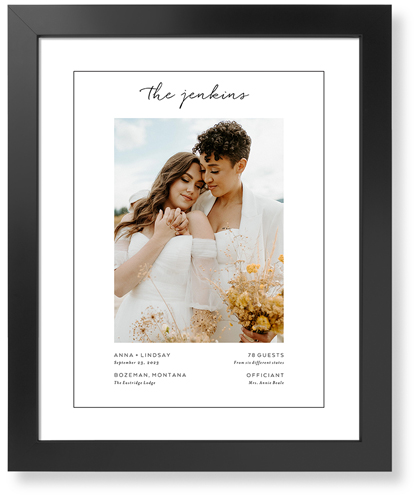 Wedding Moments Art Print, -Black-White-Signature Card Stock-16x20
