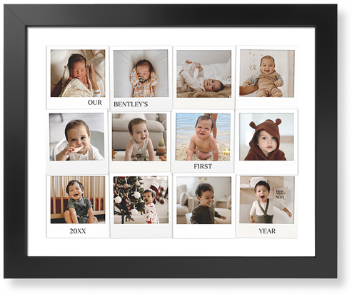 First Year Frames Art Print, -Black-White-Signature Card Stock-16x20