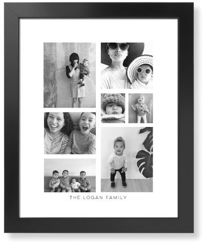 Vertical Gallery Collage of Seven Art Print, -Black-Multicolor-Signature Card Stock-16x20