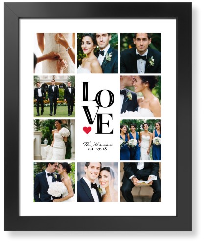 Stacked Love Art Print, Black, White, Signature Card Stock, 16x20