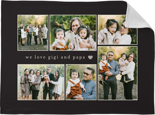 We Heart Modern Collage Fleece Photo Blanket, Fleece, 30x40, Gray, charcoal