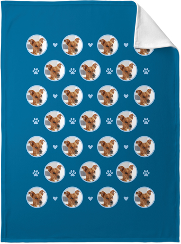 Floating Paws and Pets Fleece Photo Blanket, Fleece, 30x40, Blue