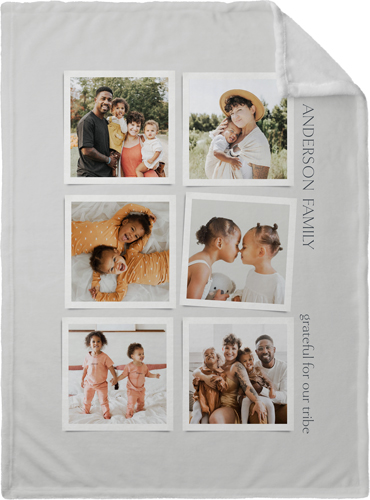 Tilted Frames Fleece Photo Blanket, Plush Fleece, 30x40, Gray, silver lining