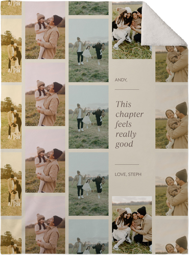 Photo Reel Collage Fleece Photo Blanket, Sherpa, 30x40, Beige, wheat