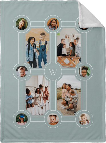 Vintage Family Tree Fleece Photo Blanket, Plush Fleece, 30x40, Blue, cedar