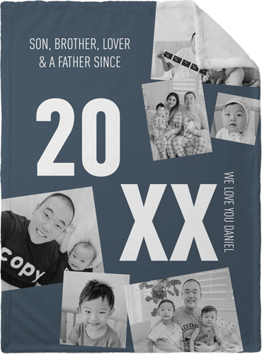 Big Year Fleece Photo Blanket, Plush Fleece, 30x40, Black, silhouette