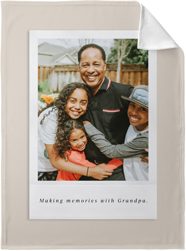 Simple Photo Frame Fleece Photo Blanket, Fleece, 30x40, Beige, wheat