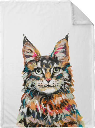 Maine Coon Custom Text Fleece Photo Blanket, Plush Fleece, 30x40, Multicolor