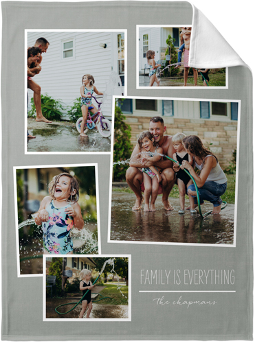 Tilty Collage Fleece Photo Blanket, Fleece, 30x40, Gray, light gray