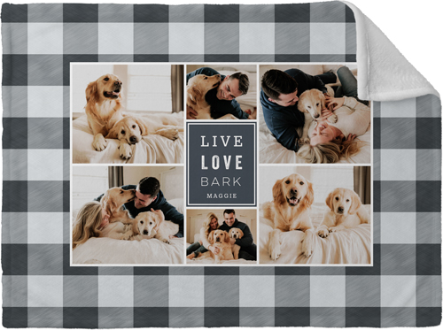 Best in Show Buffalo Plaid Collage Fleece Photo Blanket, Plush Fleece, 30x40, Red