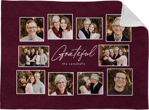 Grateful Collage Fleece Photo Blanket, Fleece, 30x40, Purple