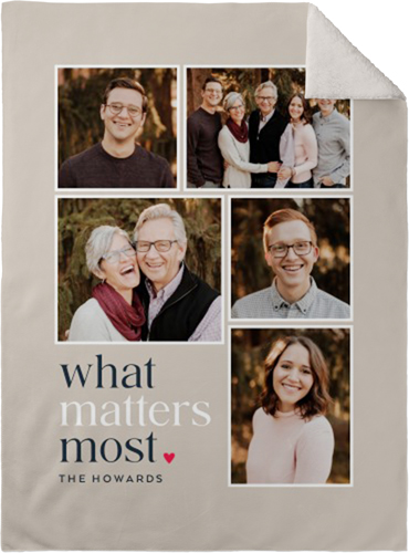 What Matters Most Fleece Photo Blanket, Sherpa, 30x40, Beige, wheat