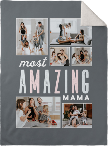 Most Amazing Mom Fleece Photo Blanket, Sherpa, 30x40, Pink