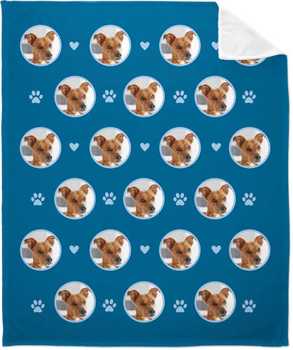 Floating Paws and Pets Fleece Photo Blanket, Plush Fleece, 50x60, Blue