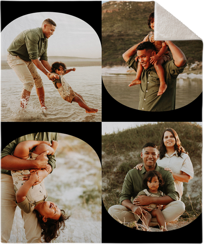 Modern Arch Collage Fleece Photo Blanket, Sherpa, 50x60, Black, black