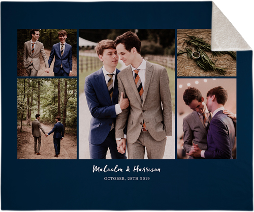 Hero Gallery Collage of Five Fleece Photo Blanket, Sherpa, 50x60, Multicolor, multi