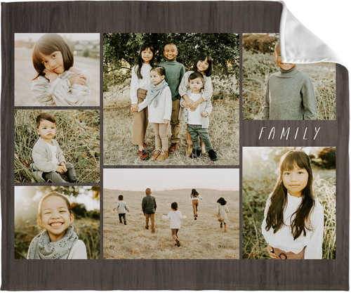 Picture Gallery Collage of Seven Fleece Photo Blanket, Fleece, 50x60, Multicolor