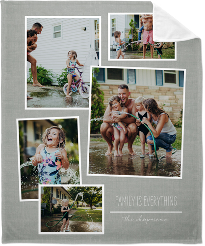 Tilty Collage Fleece Photo Blanket, Plush Fleece, 50x60, Gray, light gray