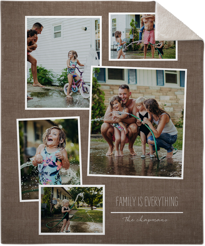 Tilty Collage Fleece Photo Blanket, Sherpa, 50x60, Brown, taupe