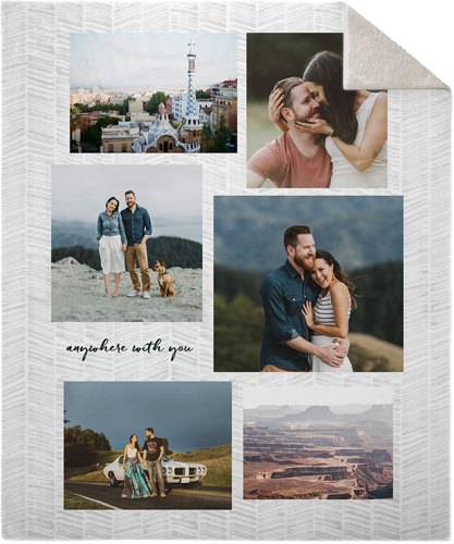 Gallery Collage of Six Portrait Fleece Photo Blanket, Sherpa, 50x60, Multicolor, multi