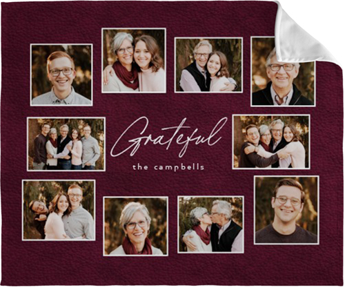 Grateful Collage Fleece Photo Blanket, Fleece, 50x60, Purple