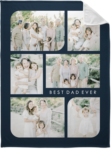 Rounded Edges Fleece Photo Blanket, Plush Fleece, 60x80, Black, silhouette