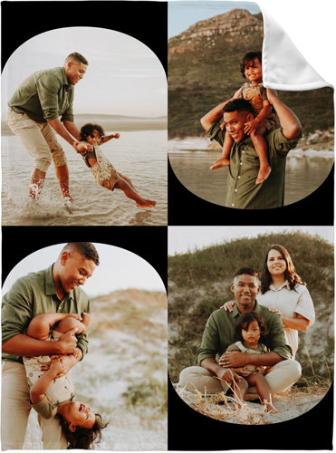 Modern Arch Collage Fleece Photo Blanket, Fleece, 60x80, Black, black