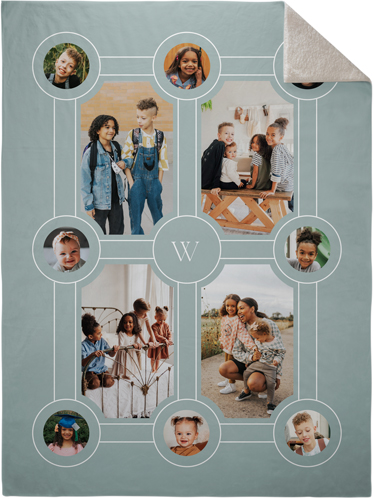 Vintage Family Tree Fleece Photo Blanket, Sherpa, 60x80, Blue, cedar