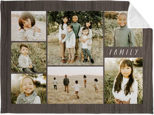 Picture Gallery Collage of Seven Fleece Photo Blanket, Plush Fleece, 60x80, Multicolor