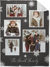 snowflake collage fleece photo blanket