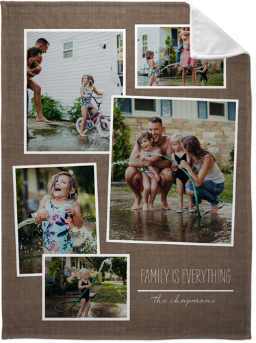 Tilty Collage Fleece Photo Blanket, Plush Fleece, 60x80, Brown, taupe