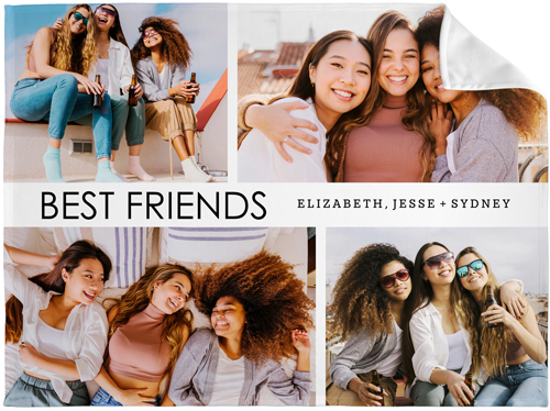 Text Gallery of Four Fleece Photo Blanket, Fleece, 60x80, Multicolor, multi