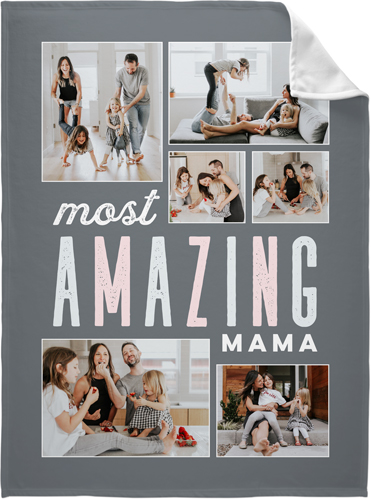 Most Amazing Mom Fleece Photo Blanket, Fleece, 60x80, Pink