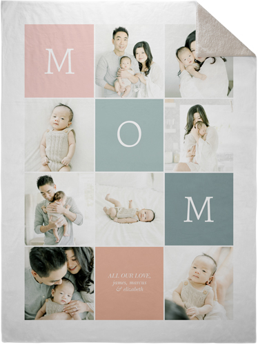 New Colorblock Mom Fleece Photo Blanket, Sherpa, 60x80, Pink, ballet slipper