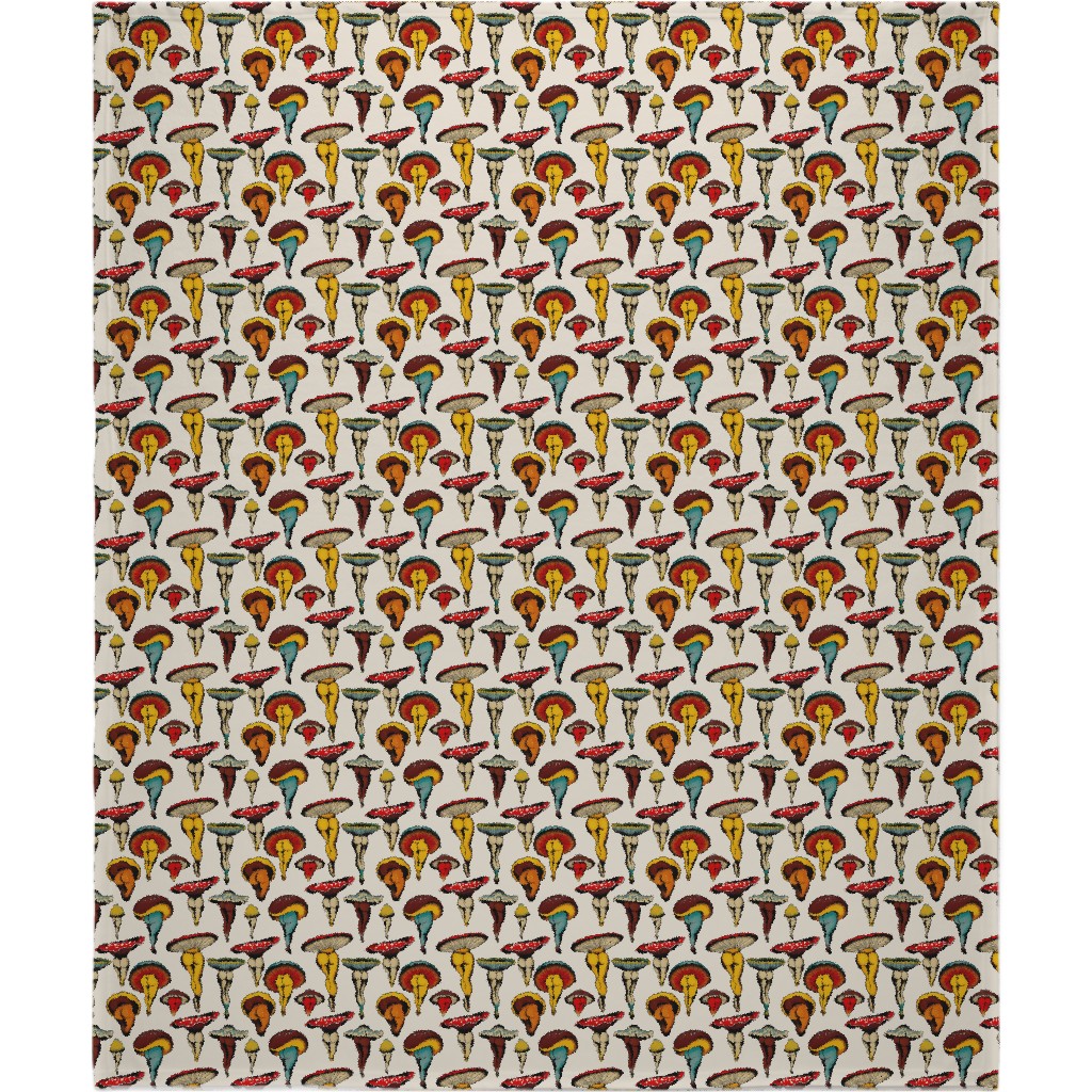 Sexy Mushrooms Blanket, Fleece, 50x60, Multicolor