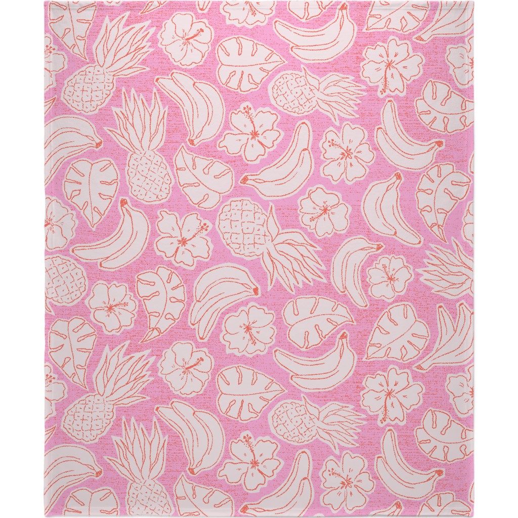 Tropical Cutout Blanket, Fleece, 50x60, Pink
