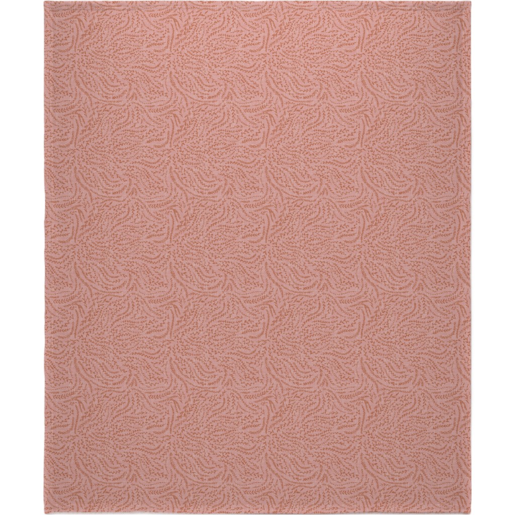 Notion - Fine Floral - Pink and Rust Blanket, Fleece, 50x60, Pink