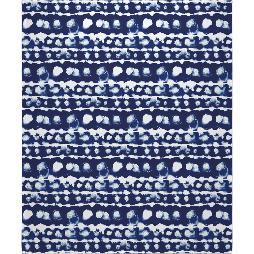 Dye Dot Stripe - Blue Blanket, Fleece, 50x60, Blue
