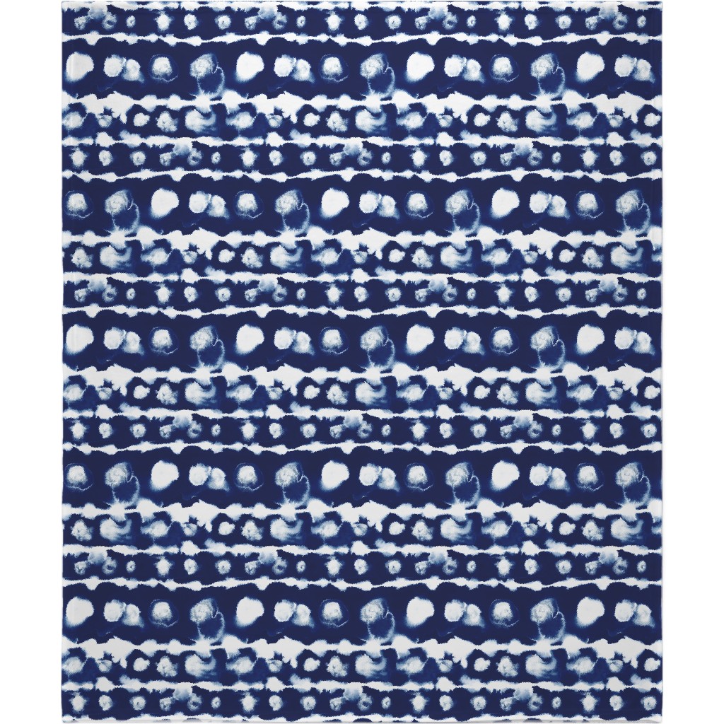 Dye Dot Stripe - Blue Blanket, Fleece, 50x60, Blue, True Blue