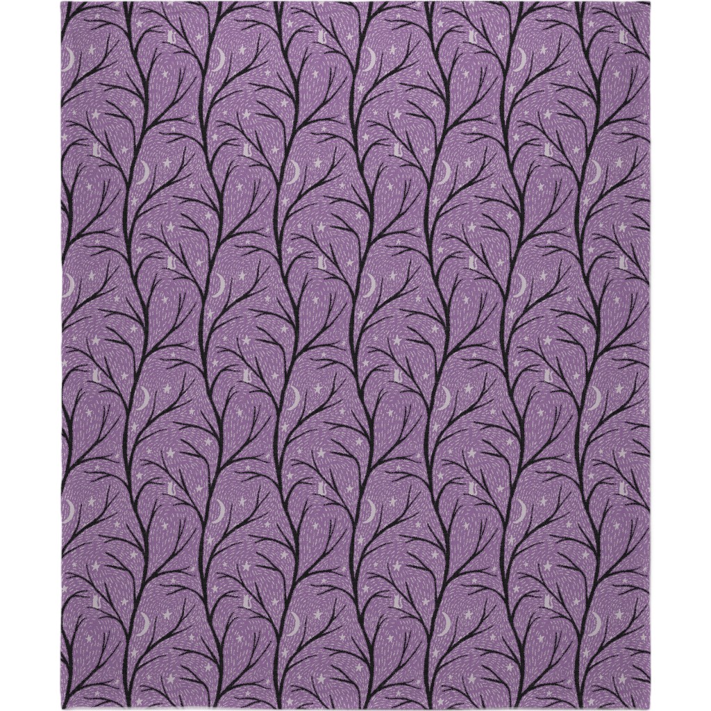 Spooky Night - Purple Blanket, Fleece, 50x60, Purple, Purple