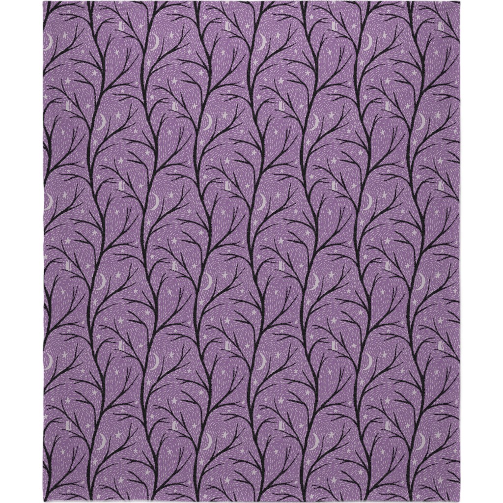 Spooky Night - Purple Blanket, Fleece, 50x60, Purple