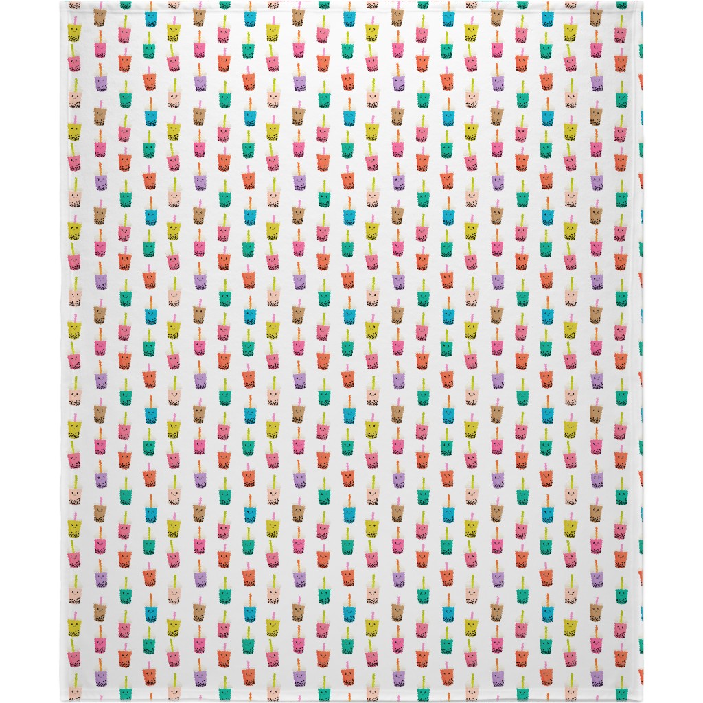 Boba Tea Blanket, Fleece, 50x60, Multicolor