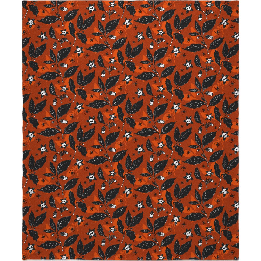 Atropa Belladonna - Orange Blanket, Fleece, 50x60, Orange