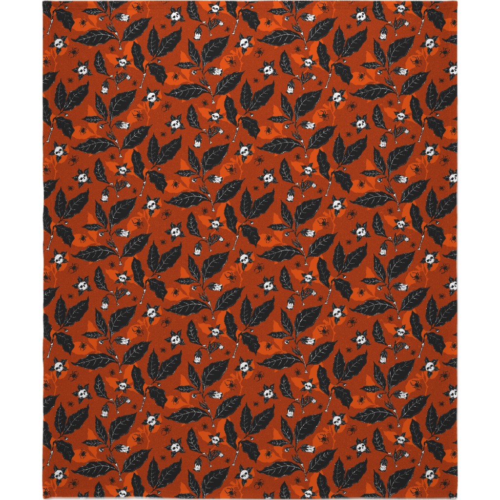 Atropa Belladonna - Orange Blanket, Fleece, 50x60, Orange, Orange