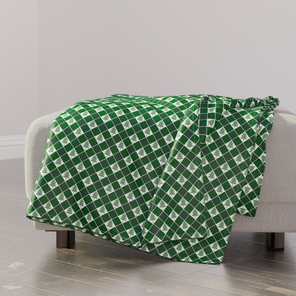 Christmas Tree Checkers Green Blanket Shutterfly