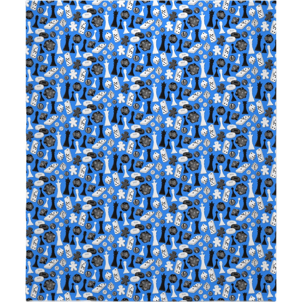 Game on Blanket, Fleece, 50x60, Blue