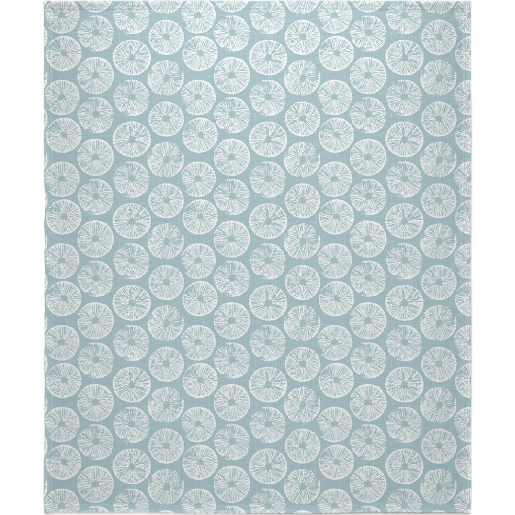 As One - White on Soft Blue Blanket, Fleece, 50x60, Blue, True Blue