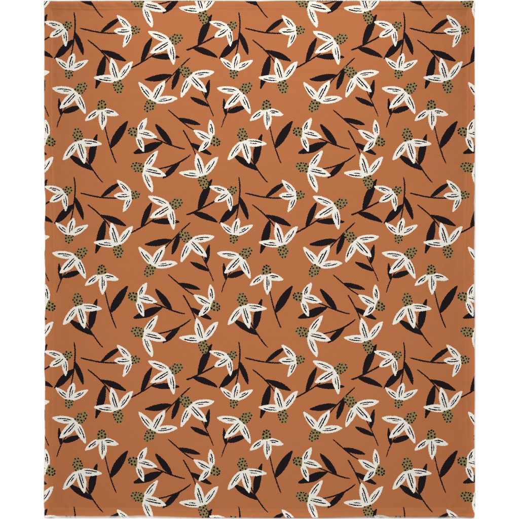 Daisy - on Orange Blanket, Fleece, 50x60, Orange