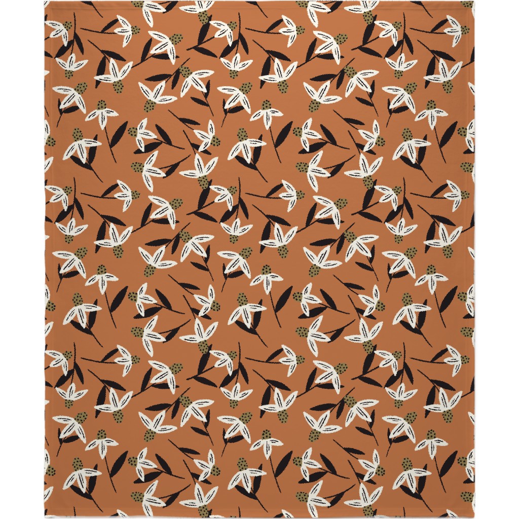 Daisy - on Orange Blanket, Fleece, 50x60, Orange, Orange